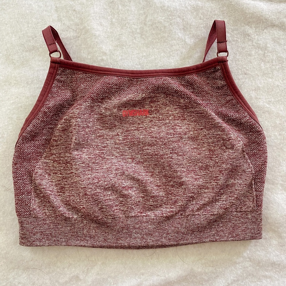 gymshark burgundy marl bra